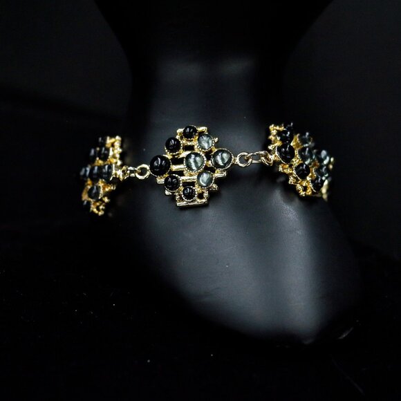 VENTURA SMOKY GLASS CABOCHON BRACELET - JBTCB1 - Picture 1 of 4